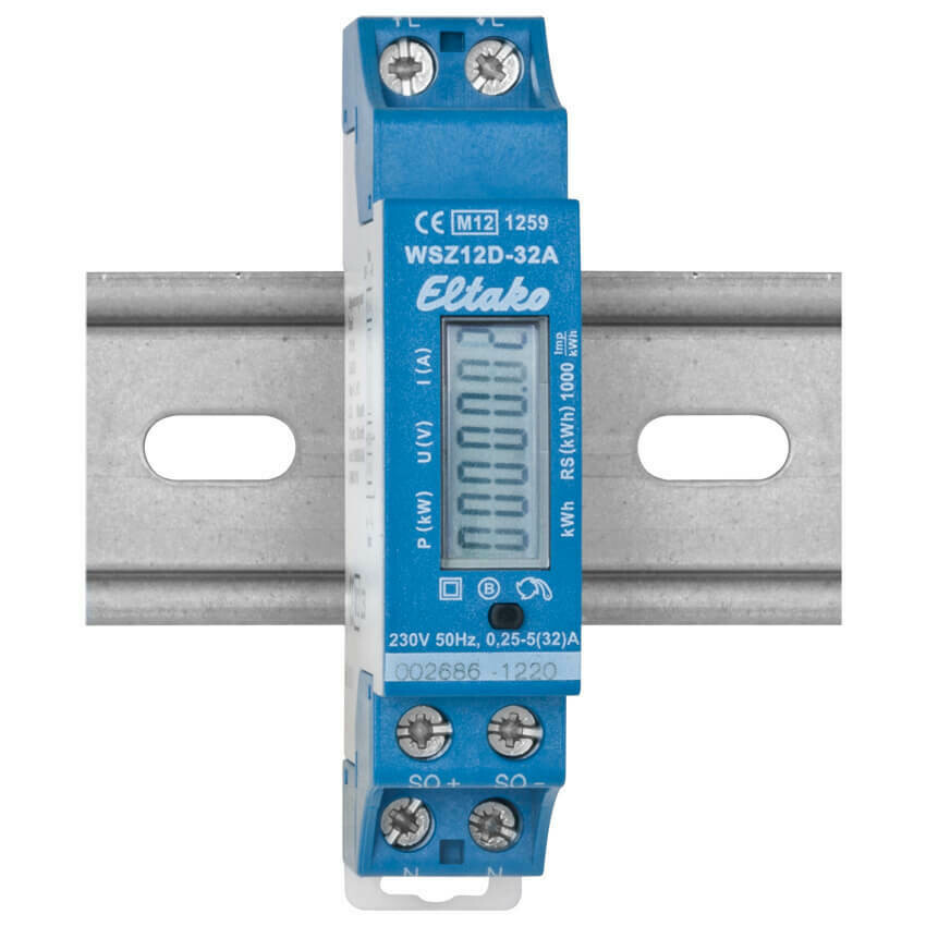 Stromzähler für Wechselstrom einphasig 230V AC (32A) beglaubigt ELTAKO
