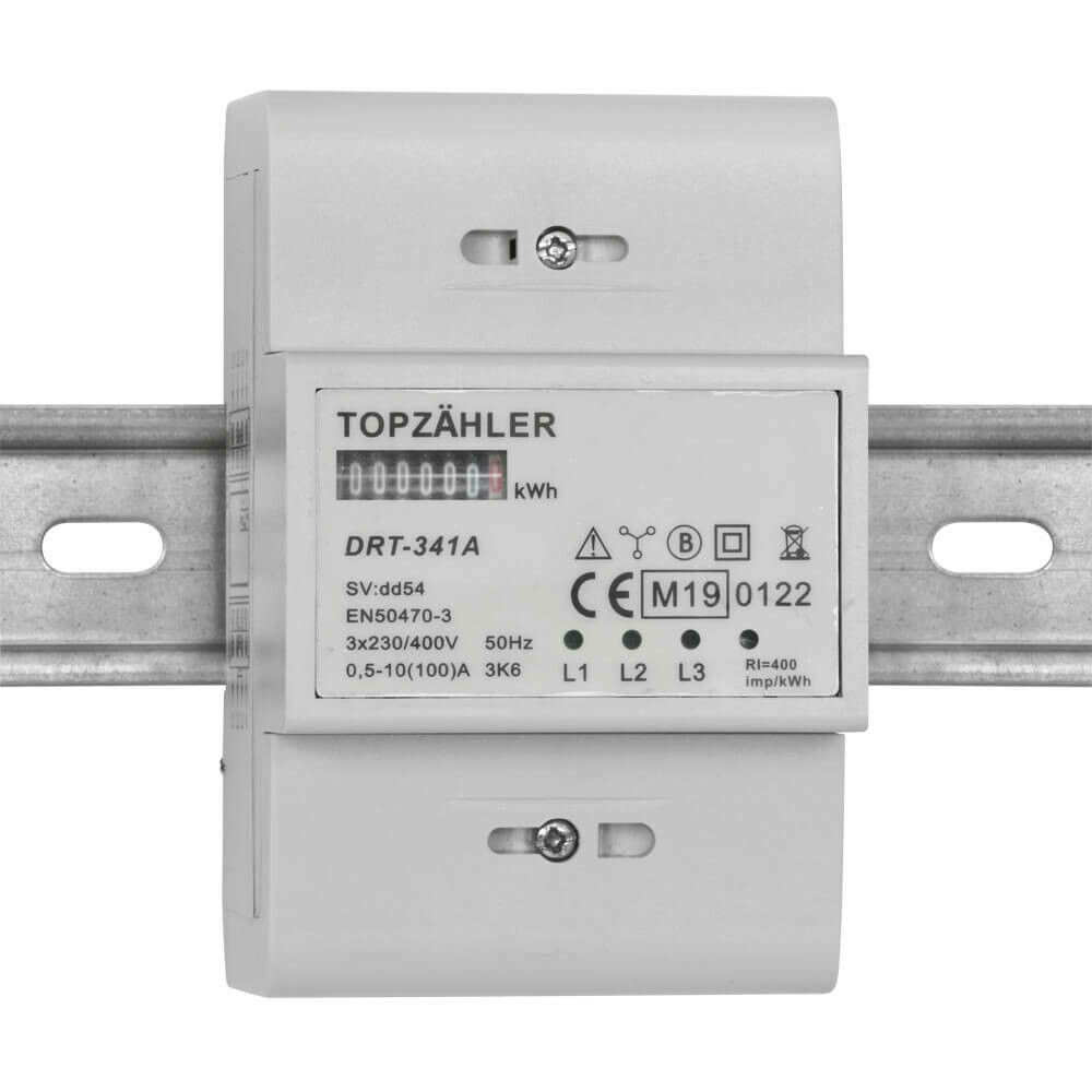 Stromzähler für Drehstrom dreiphasig 400V (0,5-10)100A beglaubigt DRT-341A