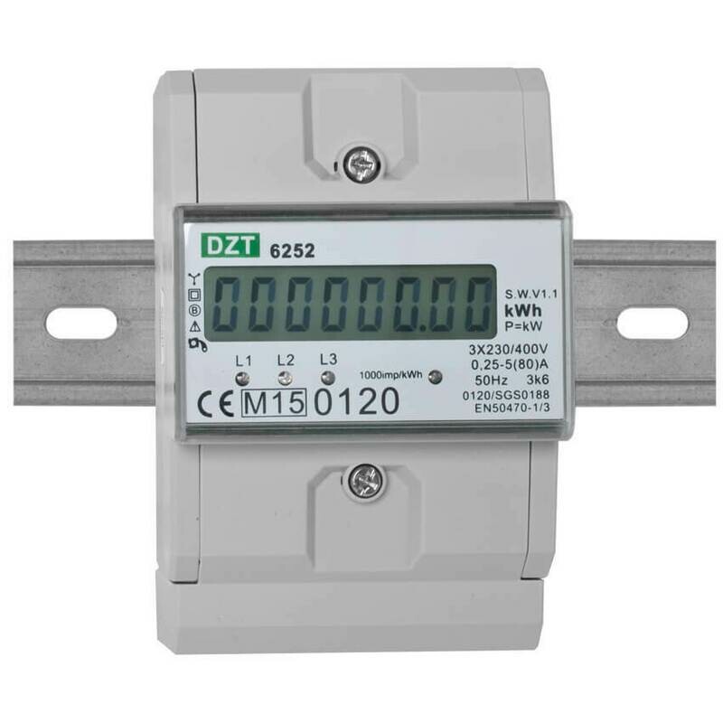 Stromzähler für Drehstrom dreiphasig 3 x 230V/(5)80A beglaubigt DZT 6252 Stromzähler für Drehstrom dreiphasig 3 x 230V/(5)80A beglaubigt DZT 6252