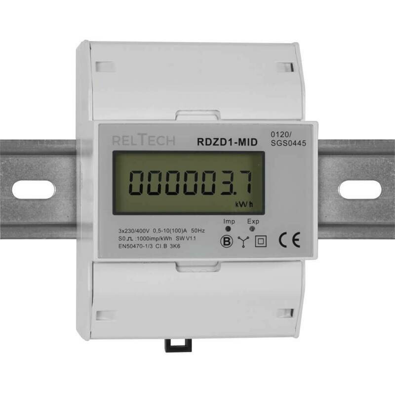 Stromzähler für Drehstrom dreiphasig 3 x 230V/(10)100A beglaubigt RELTECH RDZD1 Stromzähler für Drehstrom dreiphasig 3 x 230V/(10)100A beglaubigt RELTECH RDZD1
