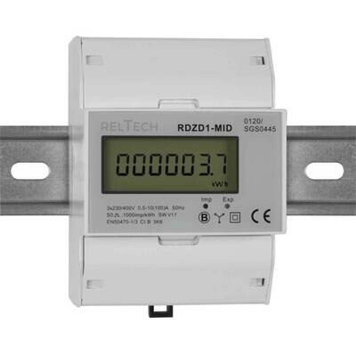 Stromzähler für Drehstrom dreiphasig 3 x 230V/(10)100A beglaubigt RELTECH RDZD1