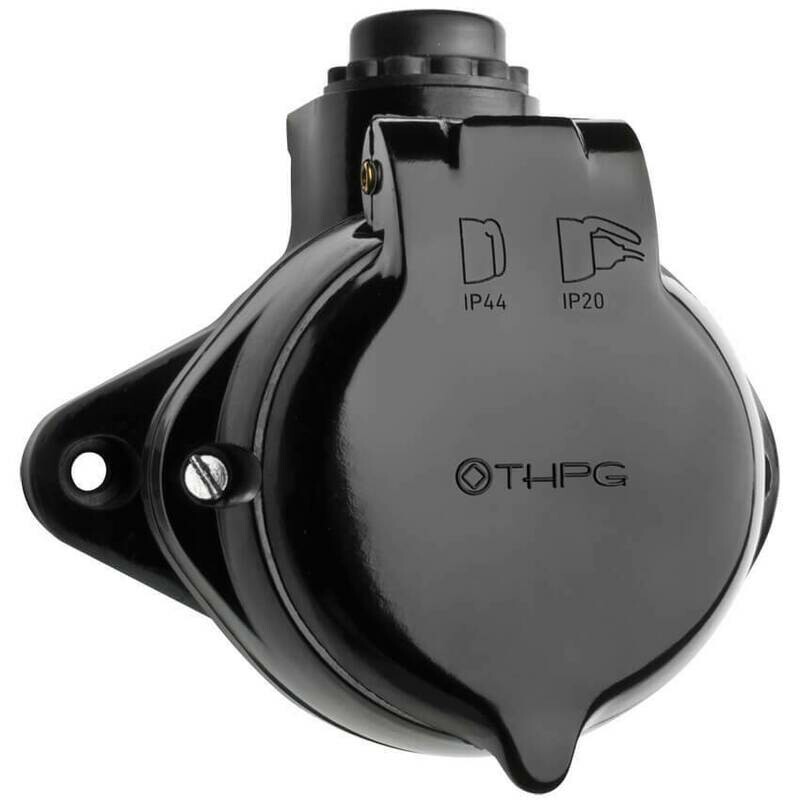 Steckdose Schukosteckdose Bakelit IP44 Aufputz Feuchtraum Retro THPG Steckdose Schukosteckdose Bakelit IP44 Aufputz Feuchtraum Retro THPG