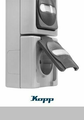 Schalterprogramm KOPP BLUE ELECTRIC Feuchtraum Aufputz