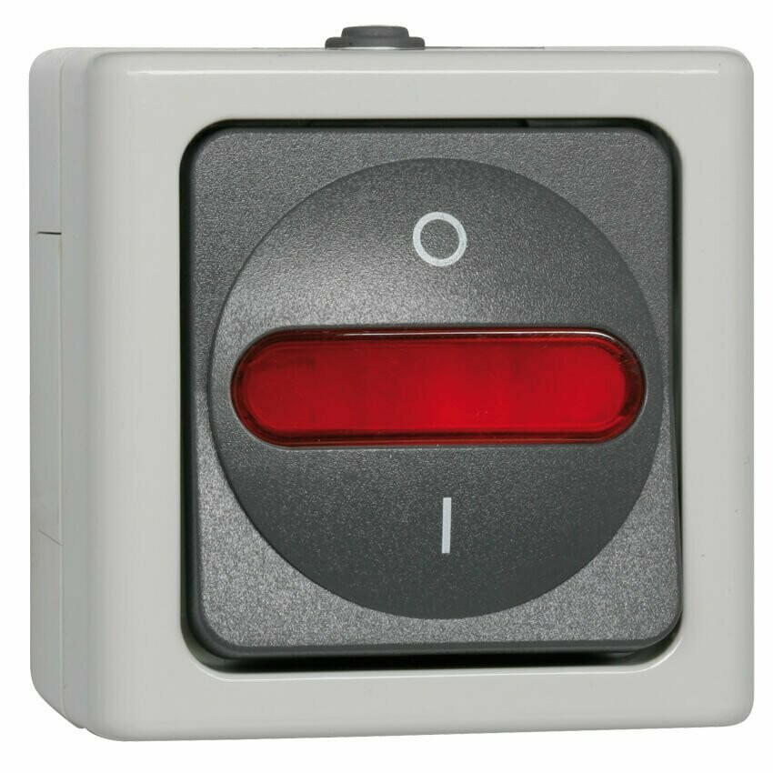 Kontrollschalter (Aus-/Wechselschalter) IP44 Aufputz Feuchtraum Kopp BLUE ELECTRIC