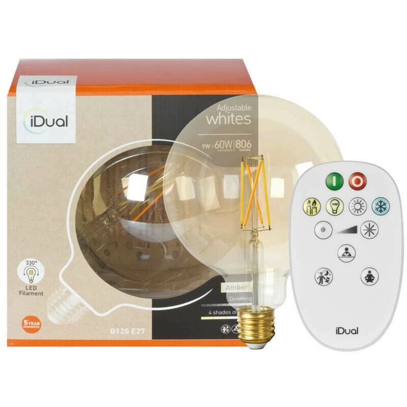 LED Filament Globe Form Ø125mm mit Fernbedienung E27 9W amber getönt 2200K bis 5500K LUTEC LED Filament Globe Form Ø125mm mit Fernbedienung E27 9W amber getönt 2200K bis 5500K LUTEC