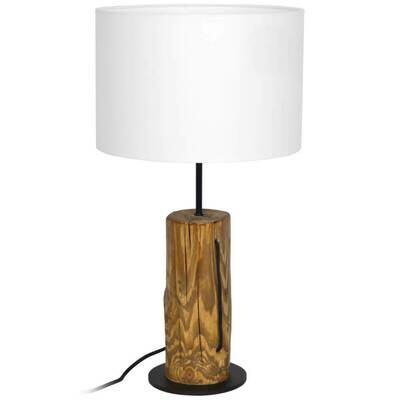 Tischleuchte Tischlampe PINO TABLE Holz Kiefer Stoffschirm weiss max. 40W H 54 cm Spot Light