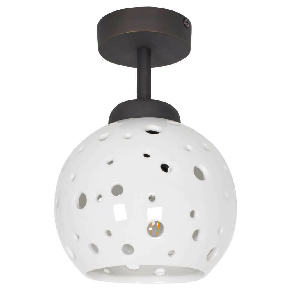 Deckenleuchte Deckenlampe Keramik weiss glänzend E27  max. 60W CERAMICHE BORSO