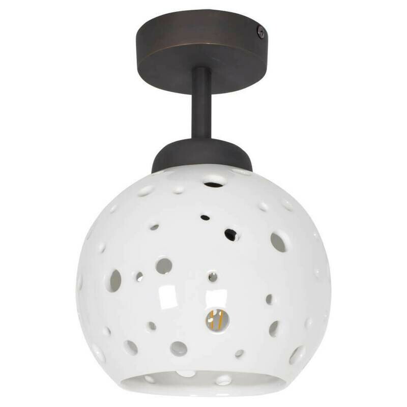 Deckenleuchte Deckenlampe Keramik weiss glänzend E27  max. 60W CERAMICHE BORSO