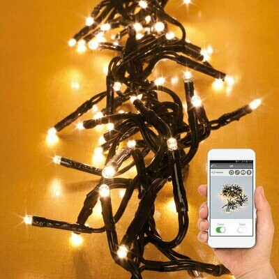 LED-Clusterlightkette Aussen mit APP Control 1152 warmweisse LEDs Länge 7,2 m