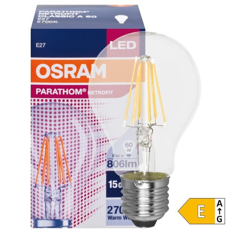 LED Filament Lampe AGL Form E27 7W klar 806 lm 2700K Osram LED Filament Lampe AGL Form E27 7W klar 806 lm 2700K Osram