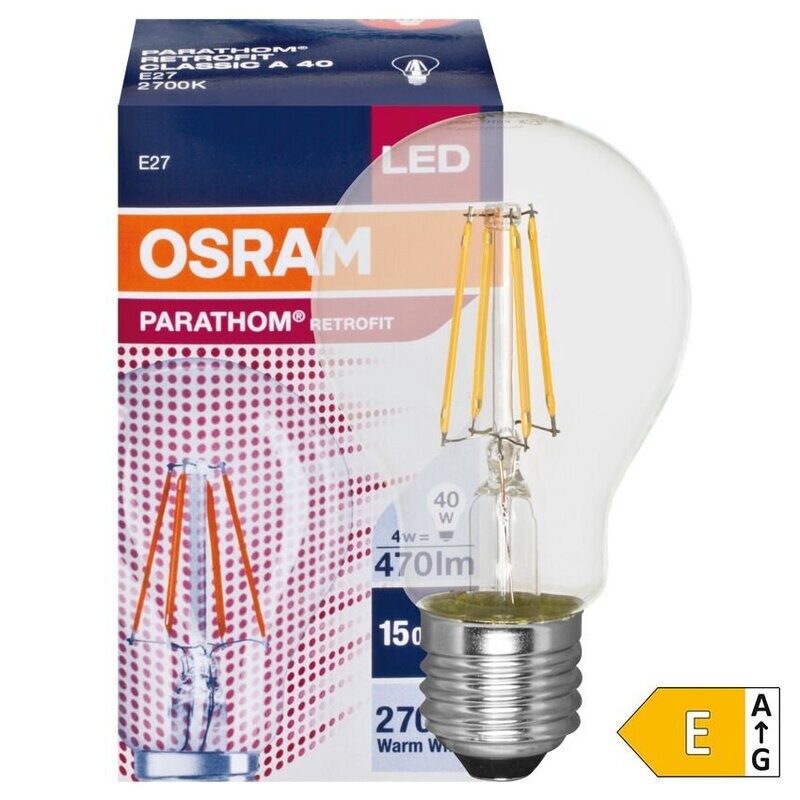 LED Filament Lampe AGL Form E27 4W klar 470 lm 2700K Osram LED Filament Lampe AGL Form E27 4W klar 470 lm 2700K Osram
