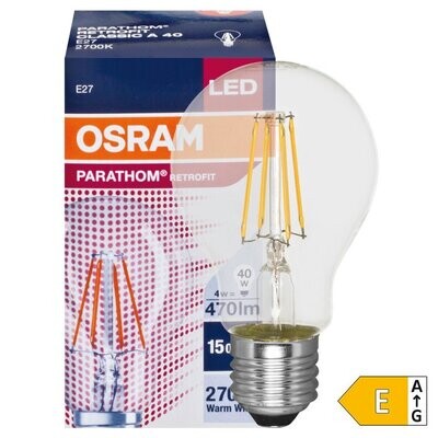 LED Filament Lampe AGL Form E27 4W klar 470 lm 2700K Osram LED Filament Lampe AGL Form E27 4W klar 470 lm 2700K Osram
