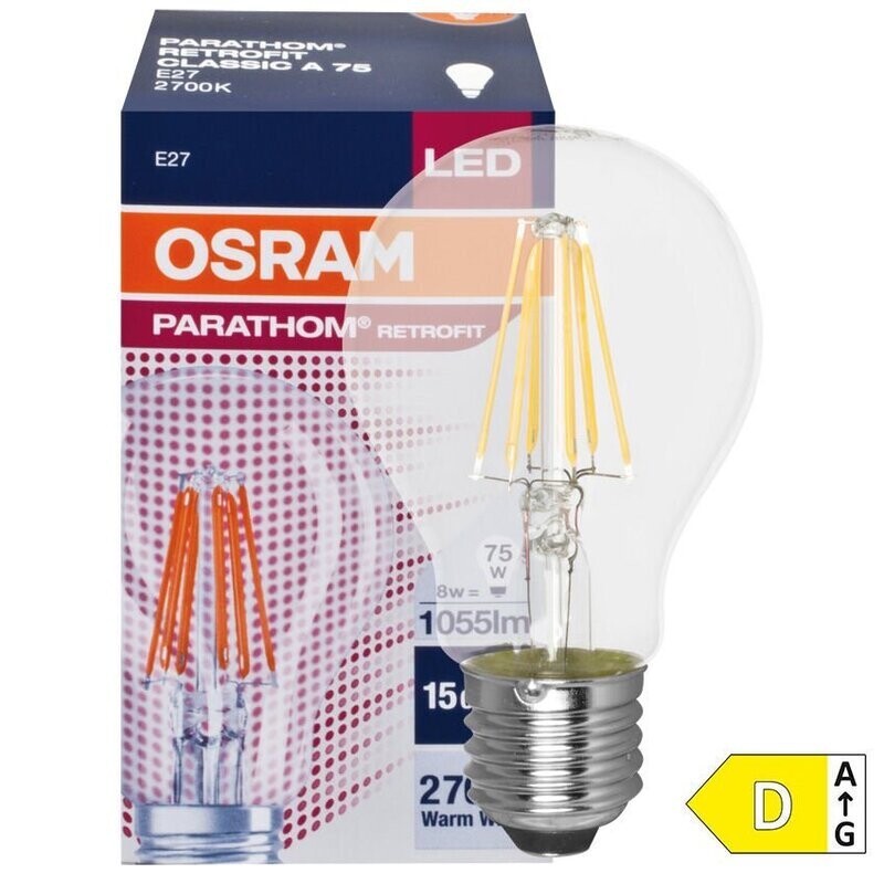 LED Filament Lampe AGL Form E27 8W klar 1055 lm 2700K Osram LED Filament Lampe AGL Form E27 8W klar 1055 lm 2700K Osram