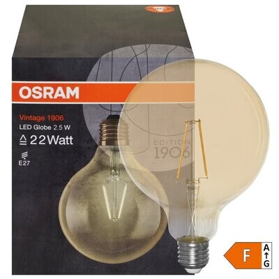 LED Filament Lampe Globe Form gold E27 2,5W 225 lm 2400K OSRAM LED Filament Lampe Globe Form gold E27 2,5W 225 lm 2400K OSRAM