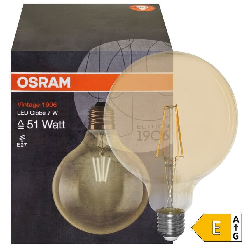 LED Filament Lampe Globe Form gold E27 7W 650 lm  2400K OSRAM