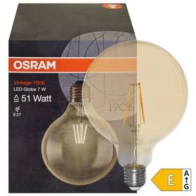 LED Filament Lampe Globe Form gold E27 7W 650 lm 2400K OSRAM LED Filament Lampe Globe Form gold E27 7W 650 lm 2400K OSRAM
