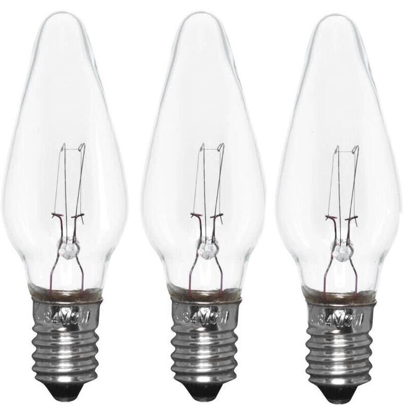 3 Stück Ersatzlampen Topkerze 34V 3W E10 glatt für 7er Lichterkette Lichterbogen Startrading 304-01 3 Stück Ersatzlampen Topkerze 34V 3W E10 glatt für 7er Lichterkette Lichterbogen Startrading 304-01