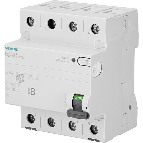 FI-Schalter 5SV3646-4 63/4/0,3 B Fehlerstrom-Schutzschalter TYP B 4-polig Siemens FI-Schalter 5SV3646-4 63/4/0,3 B Fehlerstrom-Schutzschalter TYP B 4-polig Siemens