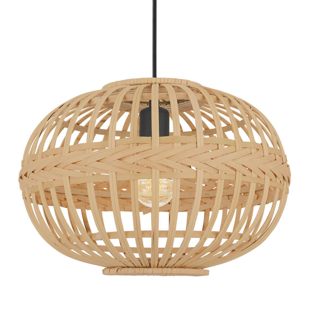 Pendelleuchte Hängeleuchte AMSFIELD Bambus Holz natur Ø 38cm E27 EGLO