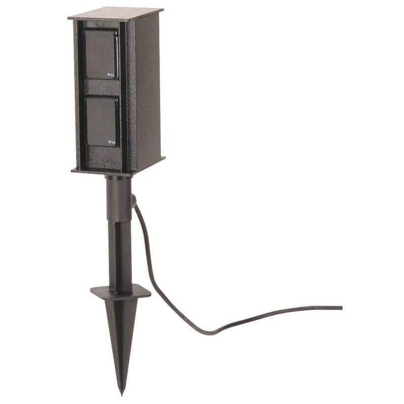 Steckdosensäule mit Erdspiess IP44 Aluminium 4 Steckdosen Albert Steckdosensäule mit Erdspiess IP44 Aluminium 4 Steckdosen Albert