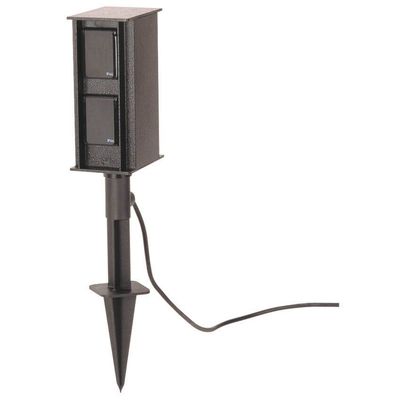 Steckdosensäule mit Erdspiess IP44 Aluminium 4 Steckdosen Albert Steckdosensäule mit Erdspiess IP44 Aluminium 4 Steckdosen Albert