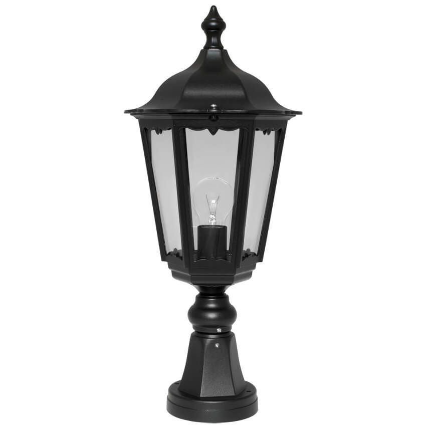 Aussenleuchte Sockelleuchte Laterne FIRENZE schwarz 1x E27 max. 75W IP43 LANDA