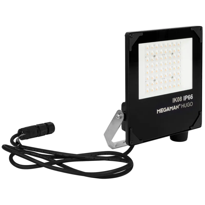 LED Aussenstrahler seeklimabeständig Flächenstrahler S mit asymmetrischem Abstrahlwinkel 22W/50W 2860lm/6000lm 3000K Megaman LED Aussenstrahler seeklimabeständig Flächenstrahler S mit asymmetrischem Abstrahlwinkel 22W/50W 2860lm/6000lm 3000K Megaman