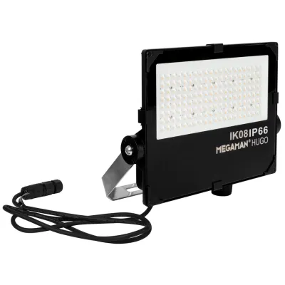 LED Aussenstrahler seeklimabeständig Flächenstrahler S mit asymmetrischem Abstrahlwinkel 70W/90W 9800lm/12200lm 3000K Megaman LED Aussenstrahler seeklimabeständig Flächenstrahler S mit asymmetrischem Abstrahlwinkel 70W/90W 9800lm/12200lm 3000K Megaman