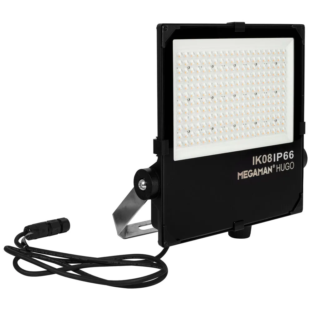 LED Aussenstrahler seeklimabeständig Flächenstrahler S mit asymmetrischem  Abstrahlwinkel 120W/150W 16500lm/20500lm 3000K Megaman
