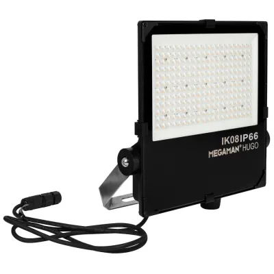 LED Aussenstrahler seeklimabeständig Flächenstrahler S mit asymmetrischem Abstrahlwinkel 120W/150W 16500lm/20500lm 3000K Megaman LED Aussenstrahler seeklimabeständig Flächenstrahler S mit asymmetrischem Abstrahlwinkel 120W/150W 16500lm/20500lm 3000K Megaman