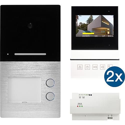 Video Türsprechanlage Set EGB Villa 2 Familien 2-Draht-Technik
