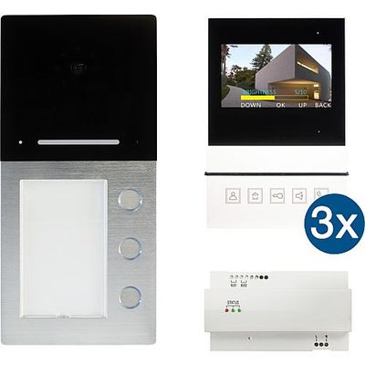 Video Türsprechanlage Set EGB Villa 3 Familien 2-Draht-Technik Video Türsprechanlage Set EGB Villa 3 Familien 2-Draht-Technik
