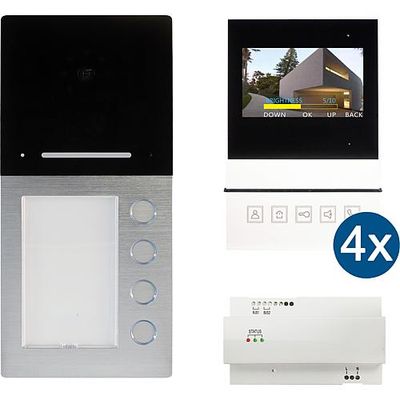 Video Türsprechanlage Set EGB Villa 4 Familien 2-Draht-Technik Video Türsprechanlage Set EGB Villa 4 Familien 2-Draht-Technik