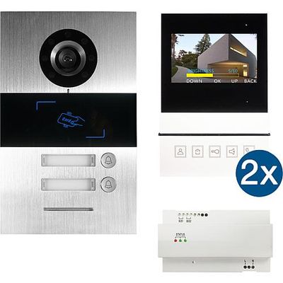 Video Türsprechanlage Set EGB Villa 2 Familien 2-Draht-Technik Unterputz Video Türsprechanlage Set EGB Villa 2 Familien 2-Draht-Technik Unterputz