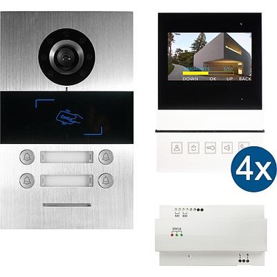 Video Türsprechanlage Set EGB Villa 4 Familien 2-Draht-Technik Unterputz Video Türsprechanlage Set EGB Villa 4 Familien 2-Draht-Technik Unterputz