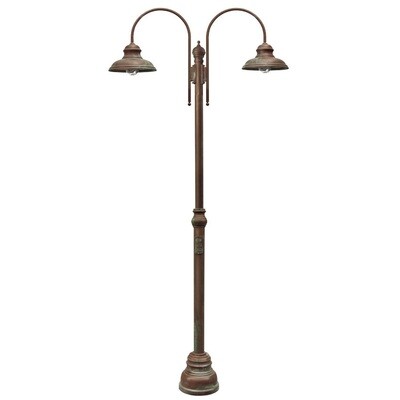 Seewasserfeste Aussenstandleuchte Messing zweiarmig 230V E27 max. 75W  MORETTI