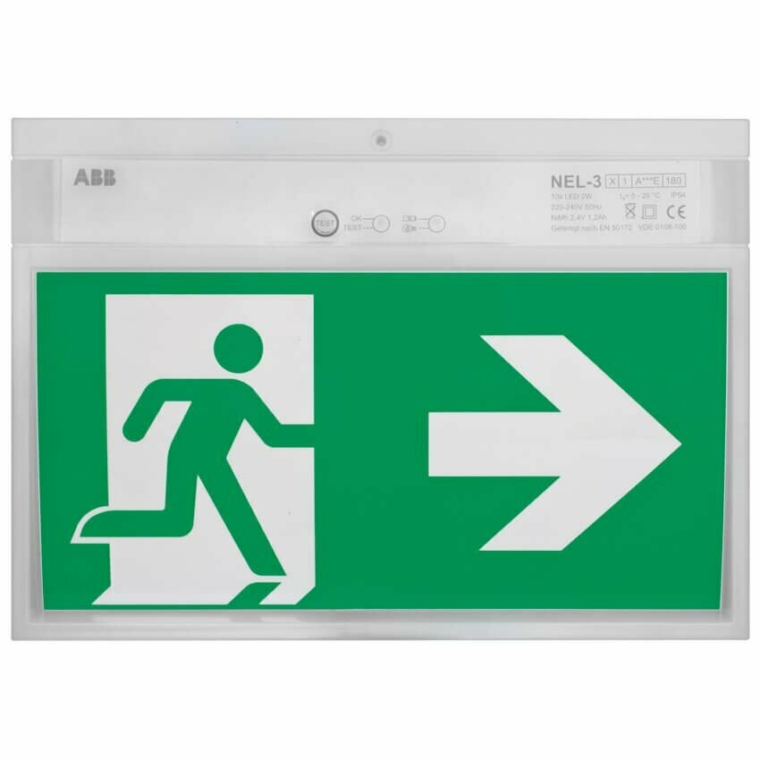 LED Notleuchte Sicherheitsleuchte Rettungszeichenleuchte NEL-3 ABB LED Notleuchte Sicherheitsleuchte Rettungszeichenleuchte NEL-3 ABB