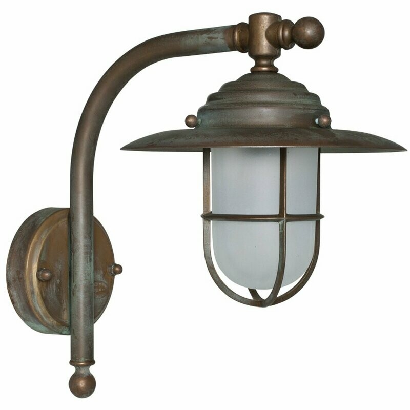 AUSSEN Wandleuchte Wandlampe Altmessingguss patiniert IP44 E27 max. 60W MORETTI AUSSEN Wandleuchte Wandlampe Altmessingguss patiniert IP44 E27 max. 60W MORETTI