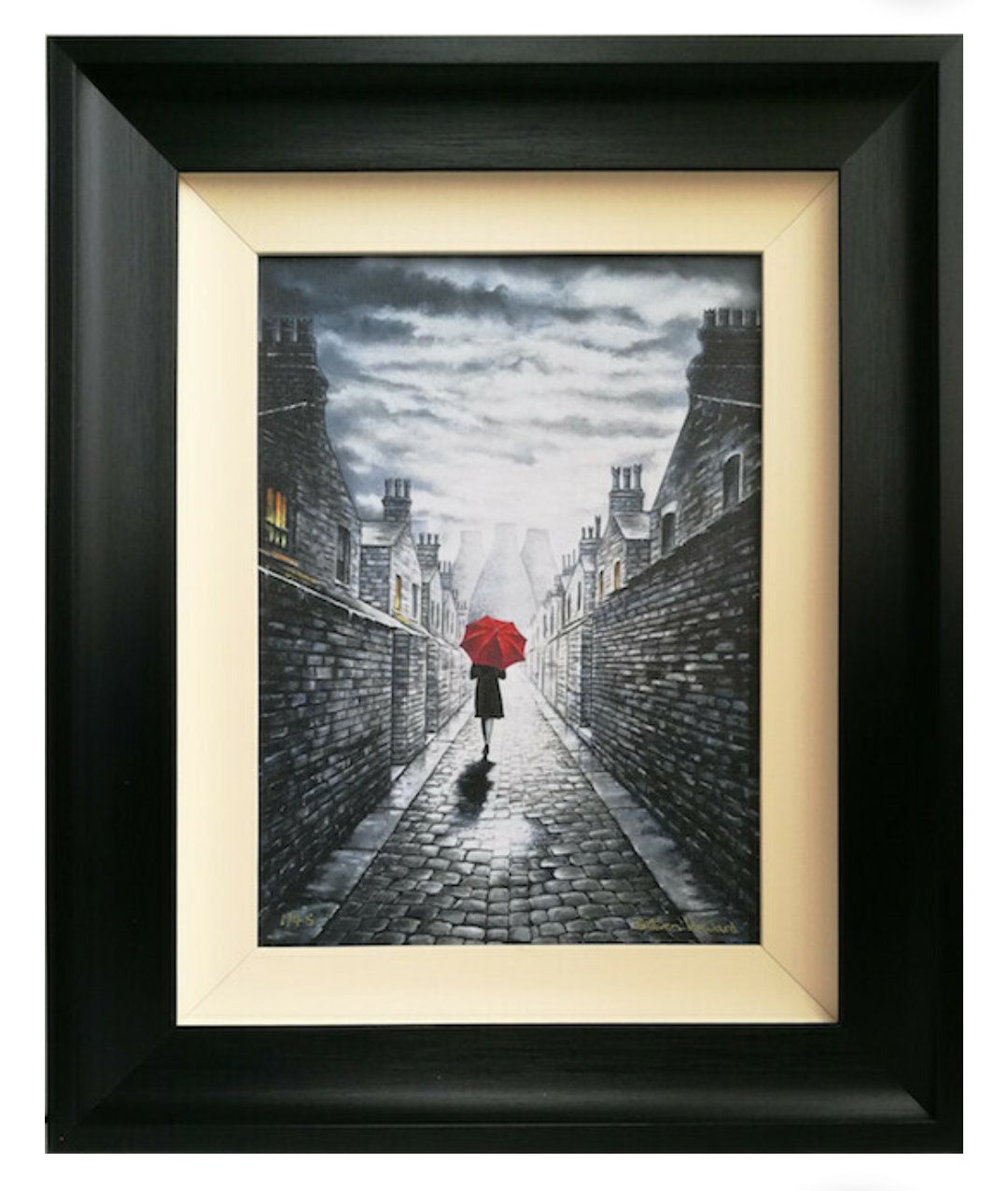 Cobbled Alley Framed Canvas Print