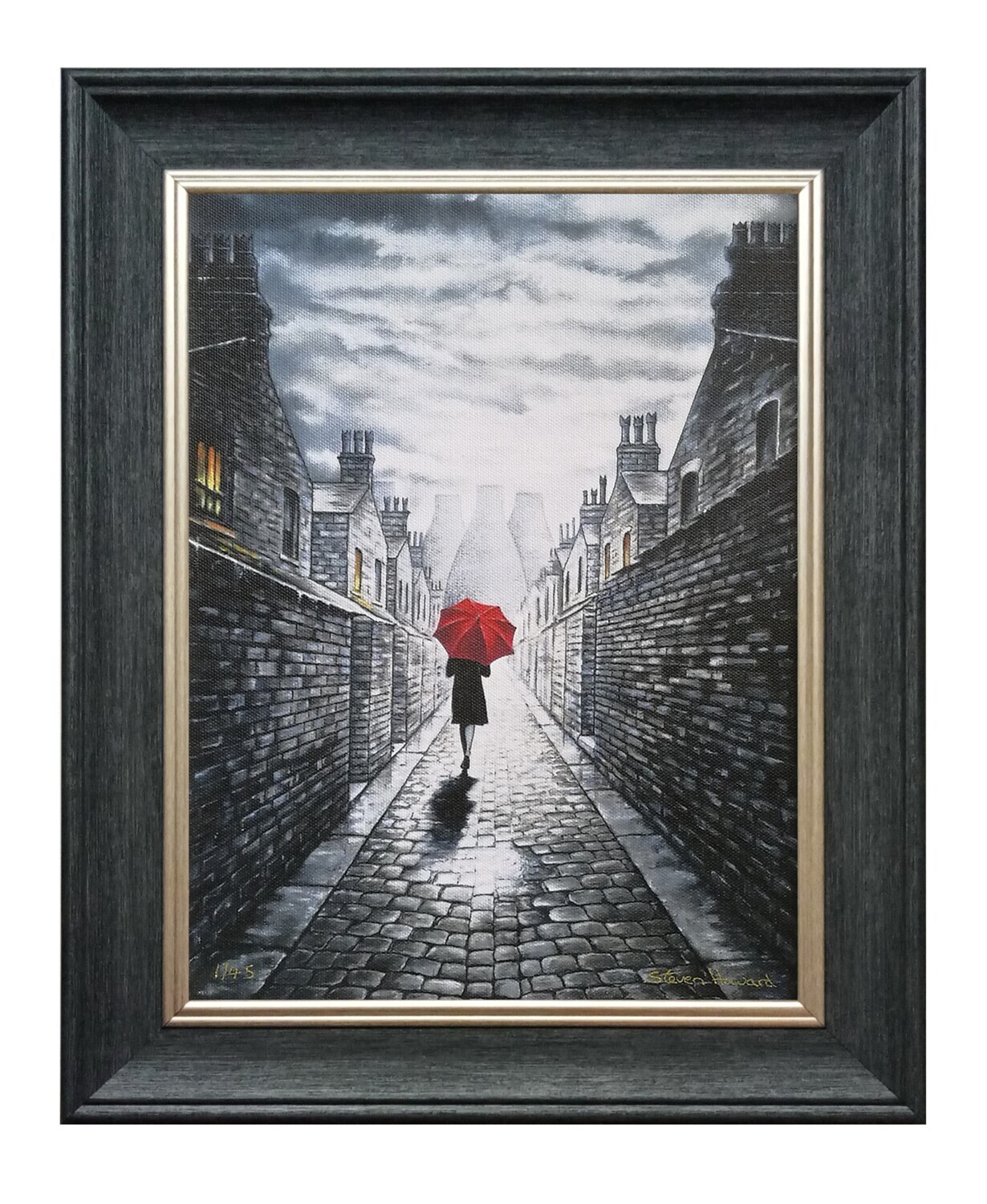 Cobbled Alley Canvas Print Framed