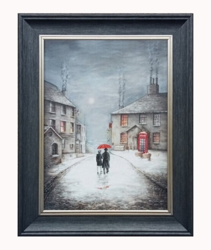 Moonlight Walk Canvas Print Framed