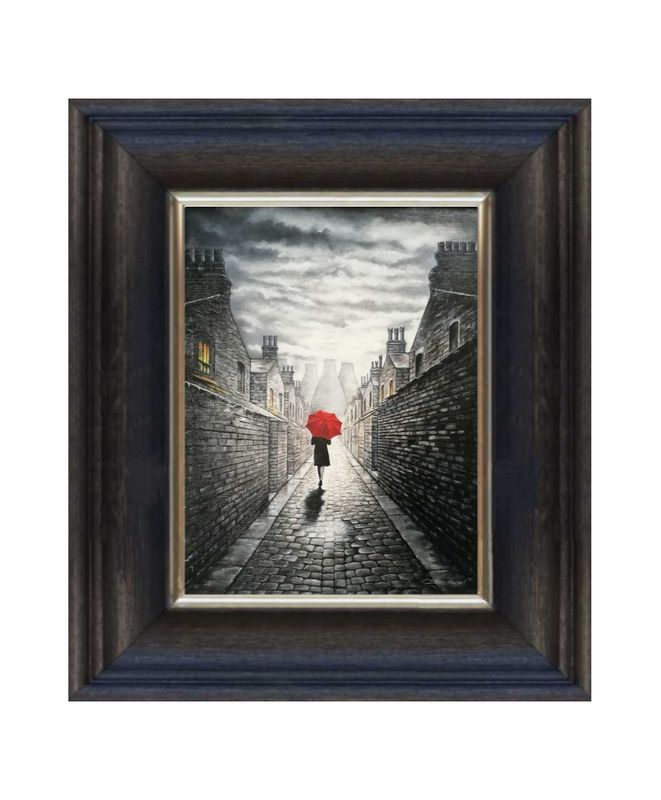Cobbled Alley Canvas Print Chunky Frame.