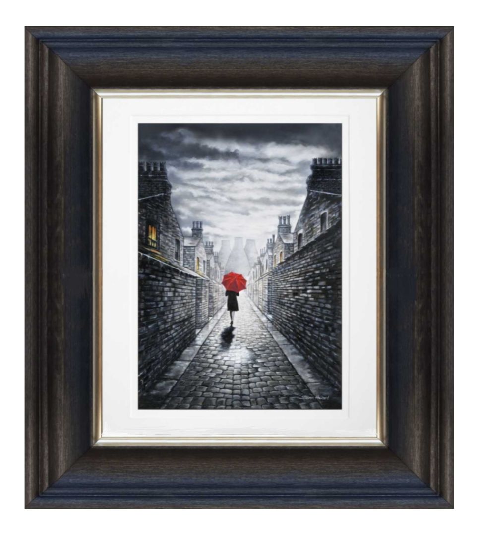 Cobbled Alley Giclée Print Chunky Frame.