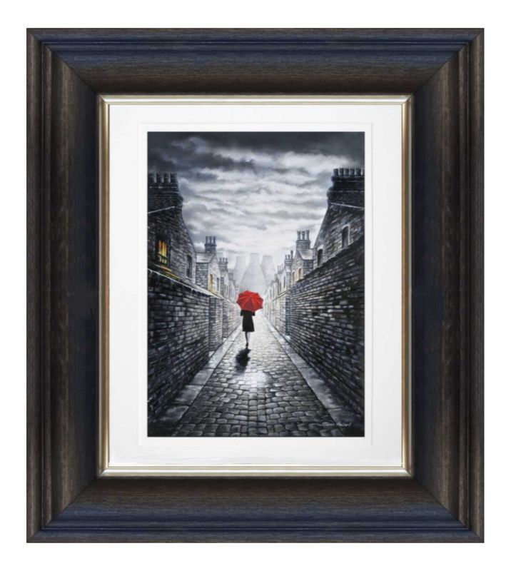 Cobbled Alley Giclée Print Chunky Frame.