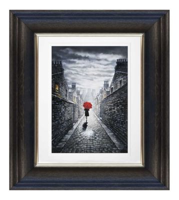 Cobbled Alley Giclée Print Chunky Frame.