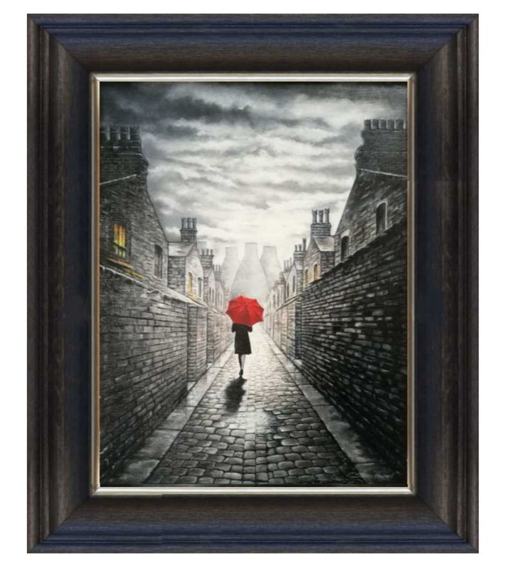 Cobbled Alley Canvas Print Xtra Large Chunky Frame.