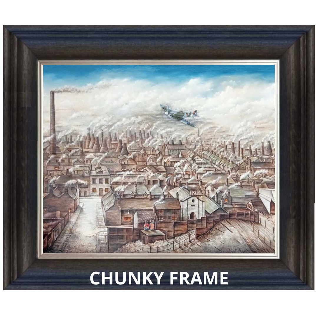 Rooftops &amp; Chimney Pots Canvas Framed