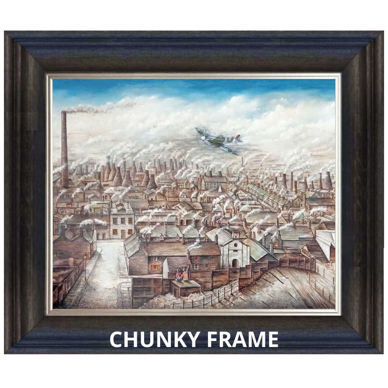 Rooftops &amp; Chimney Pots Canvas Framed