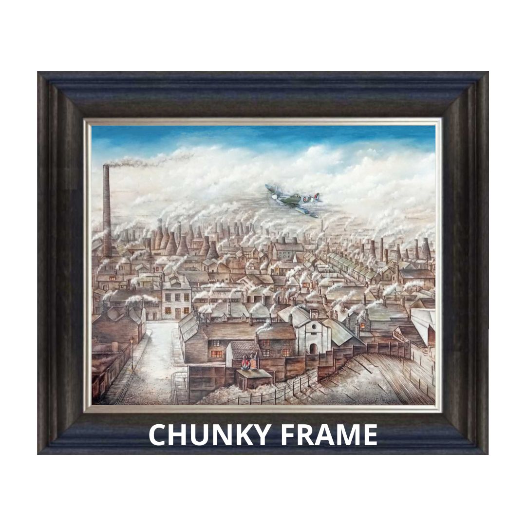 Rooftops &amp; Chimney Pots Canvas Framed