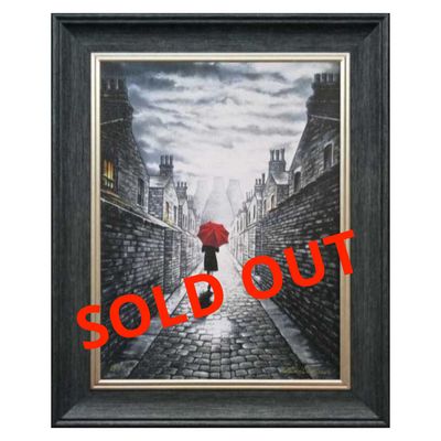 Cobbled Alley Canvas Print Framed Small